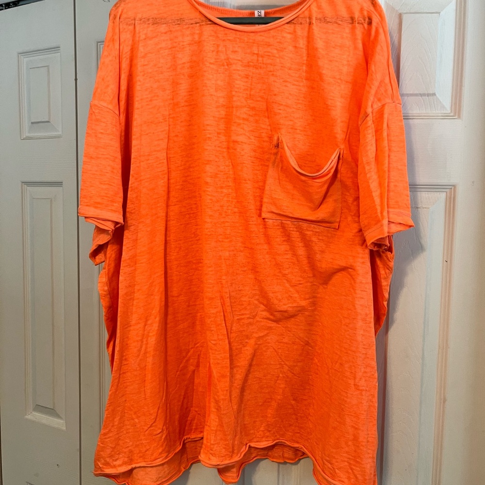 Zenana Outfitters Bright Orange Short Sleeve Tee